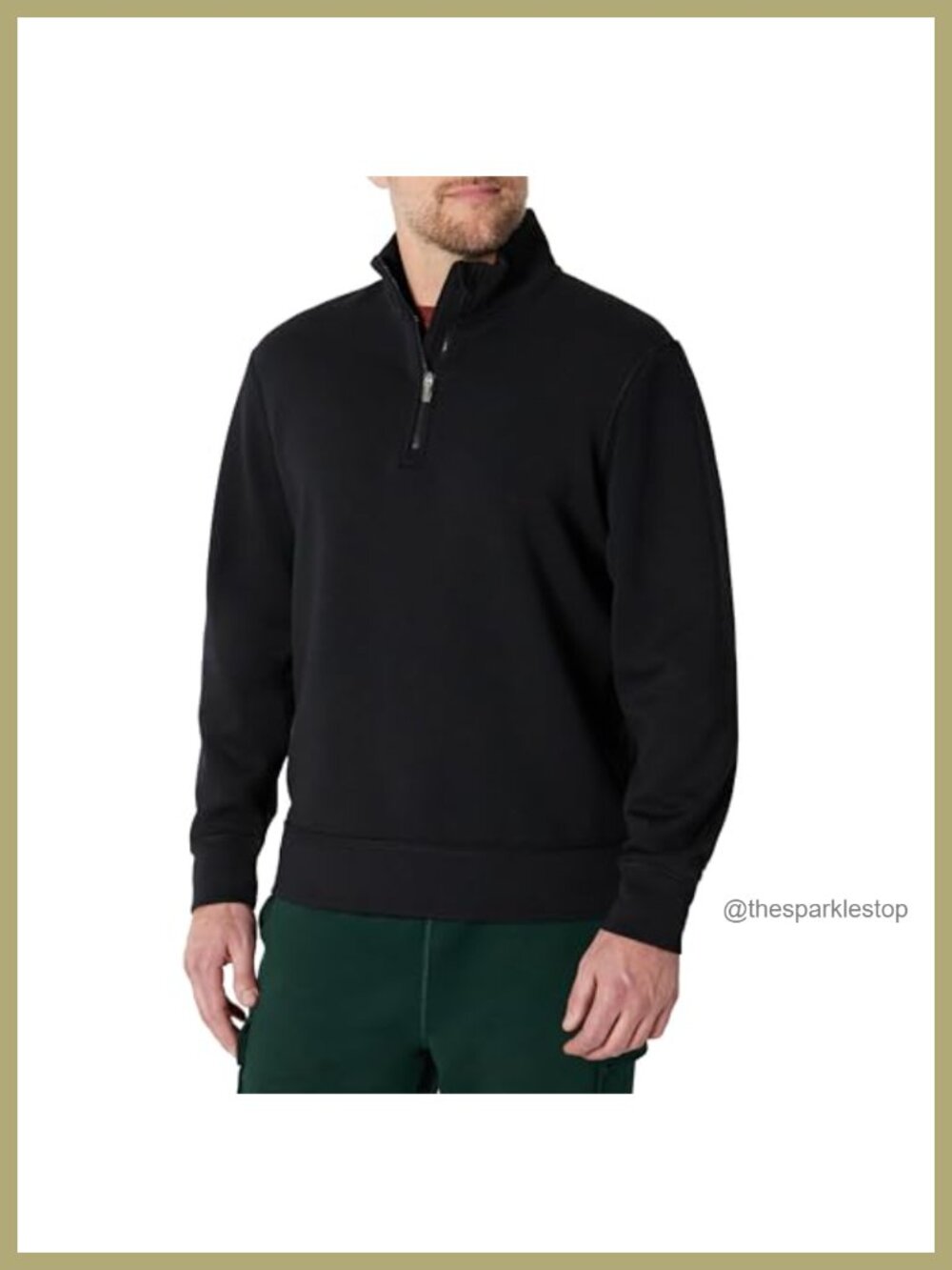 Men's Active Quarter Zip Pullover Sweatshirt Relaxed Fit Brushed Fleece